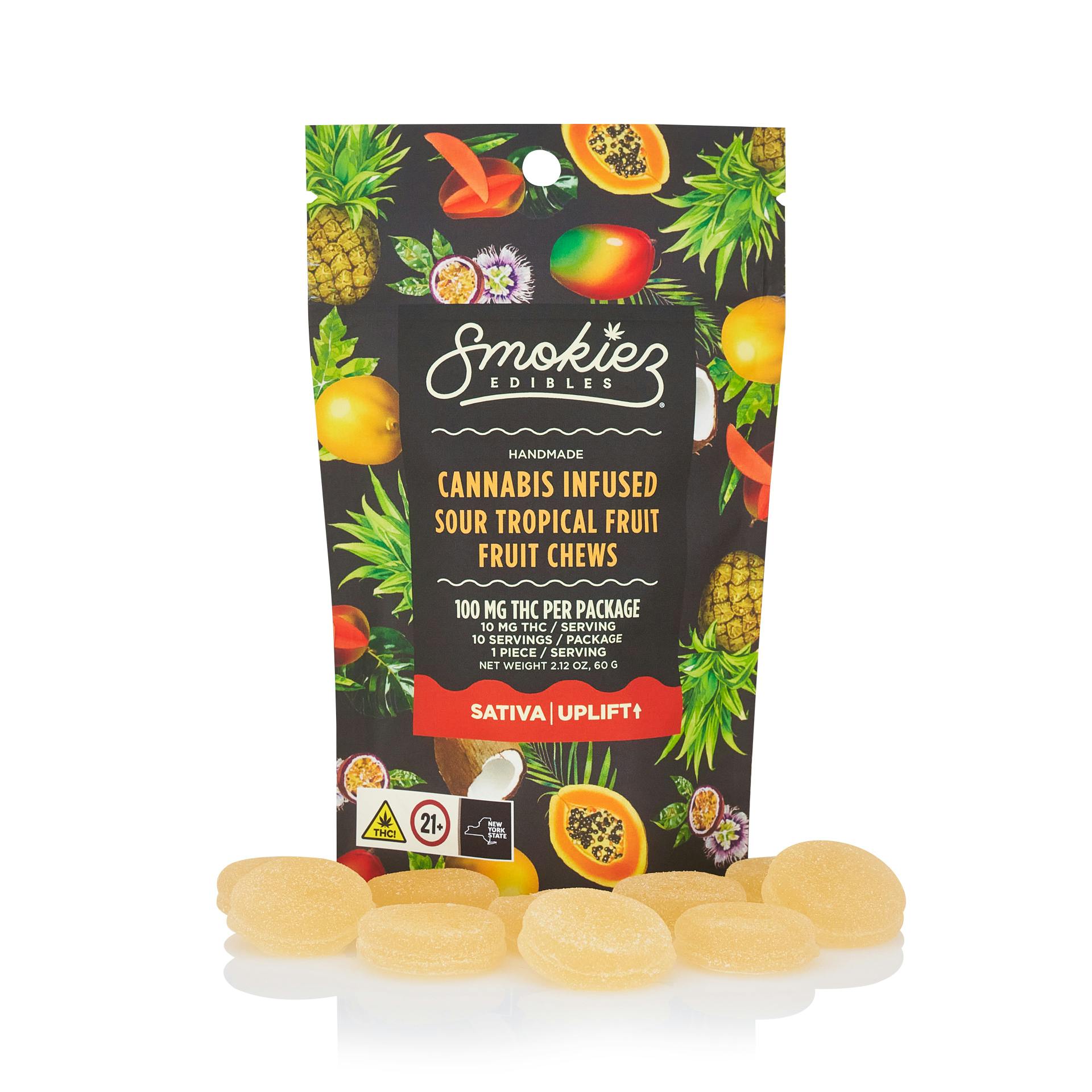Smokiez | Sour Tropical | Sativa | 100mg | 10 Pack | Gummies - 100 mg - 10 Pack