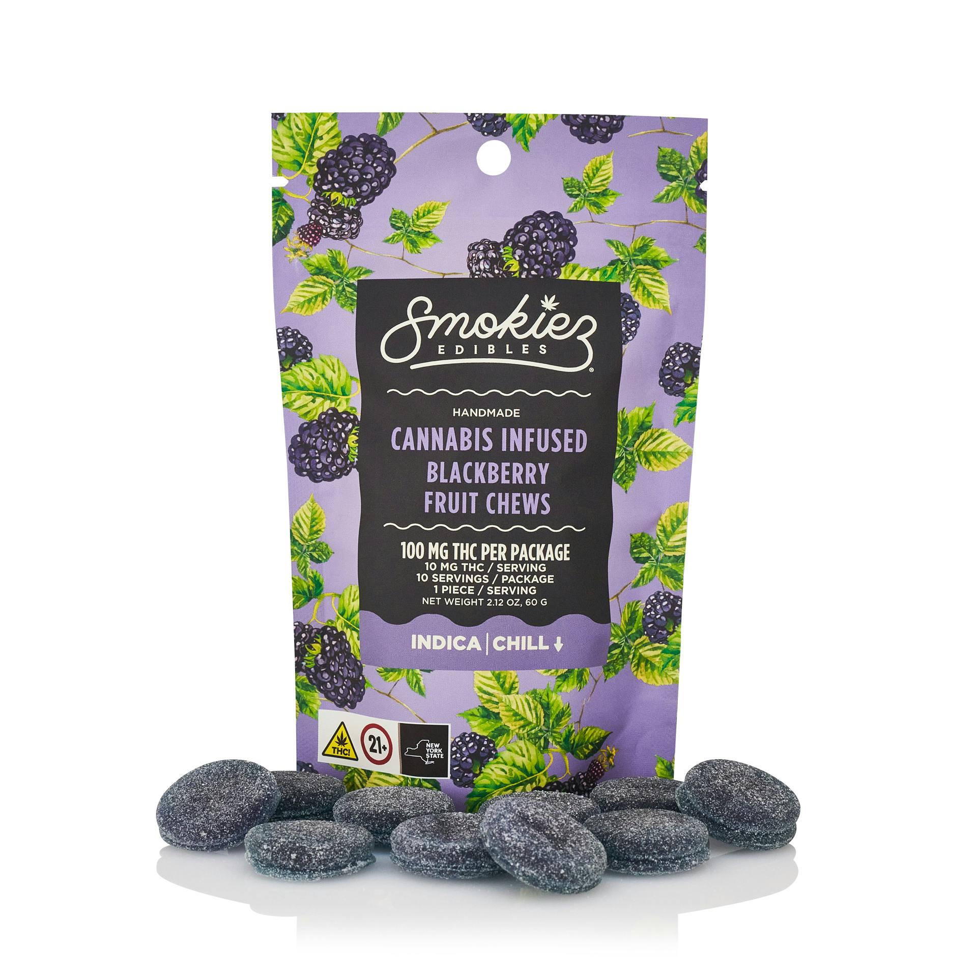 Smokiez | Sweet Blackberry | Indica | 100mg | 10 Pack | Gummies - 100 mg - 10 Pack