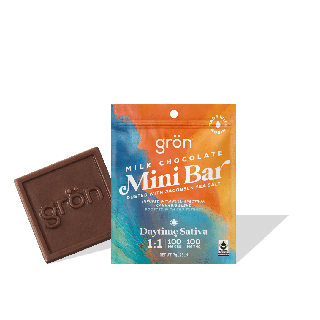 Grön | Milk Chocolate (Sea Salt) MINI bar | *Daytime Sativa* | 1:1 | Chocolate - 100 mg