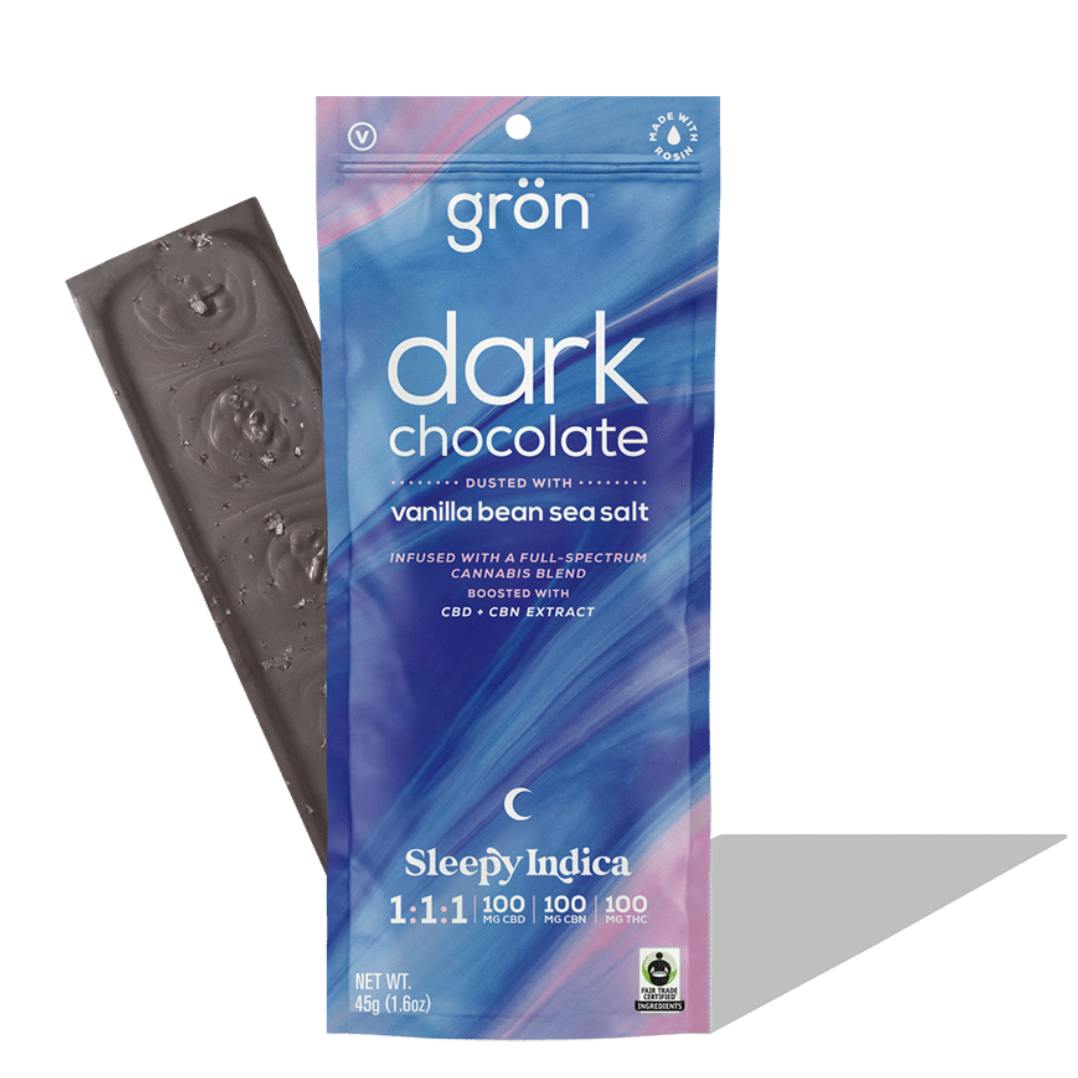 Grön | Dark Chocolate (Sea Salt) Full-Sized Bar | *Sleepy Indica* | 1:1:1 - 100 mg