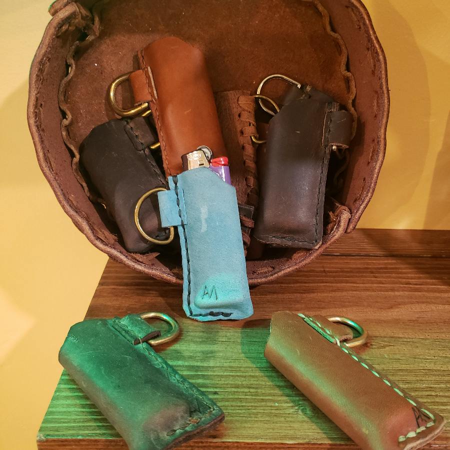 Local Artist - - Leather Lighter Case - Arnie $25
