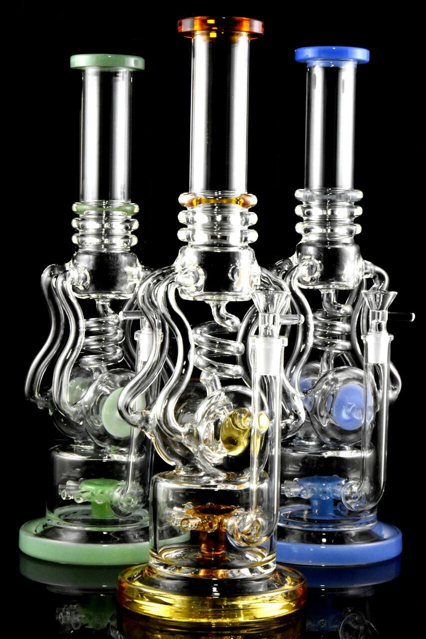 Water Pipe Large - Stemless GoG Spiral Recycler w/Sprinkler Perc $160