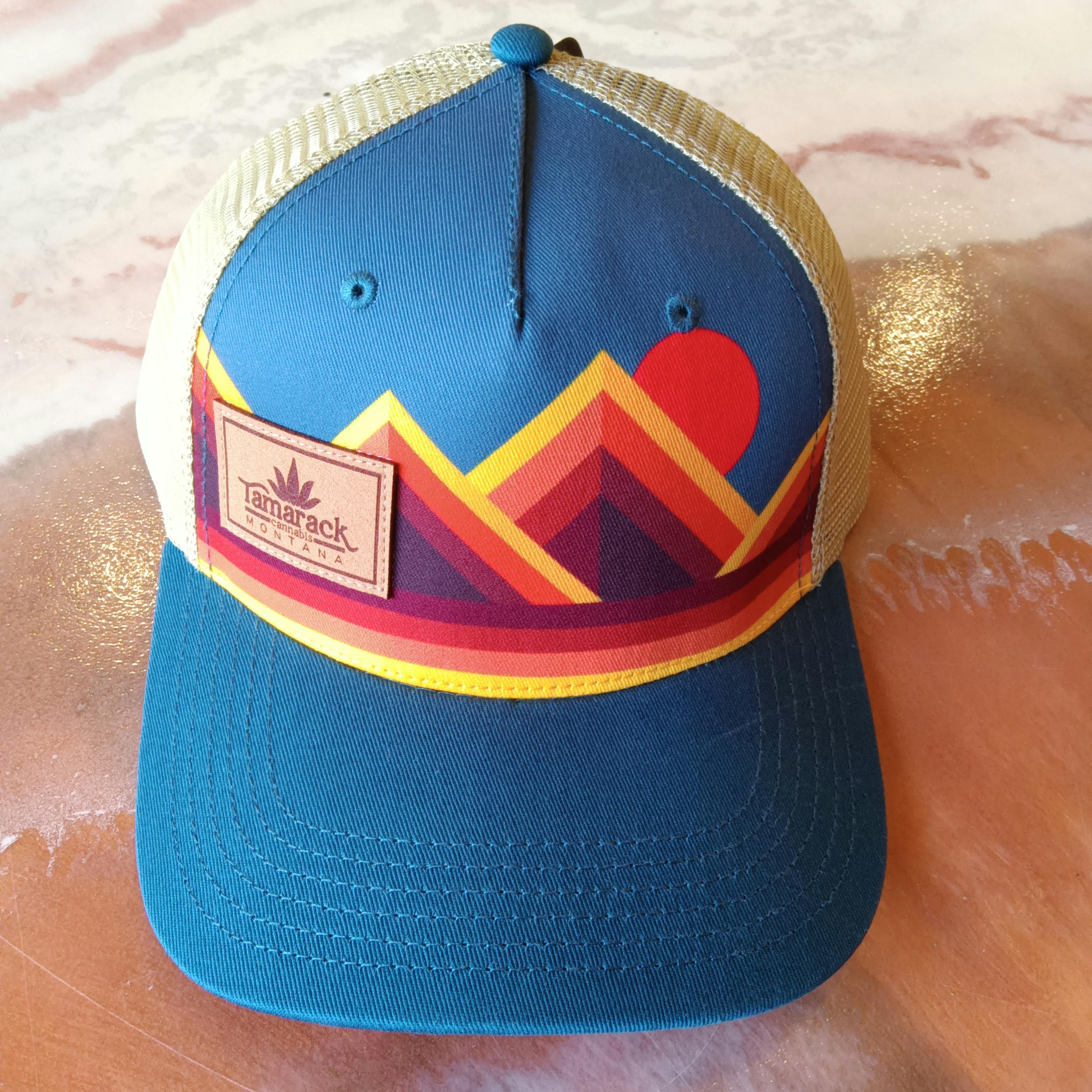 Hat - Ball Cap - Mountain Contours Maroon/Slate $25