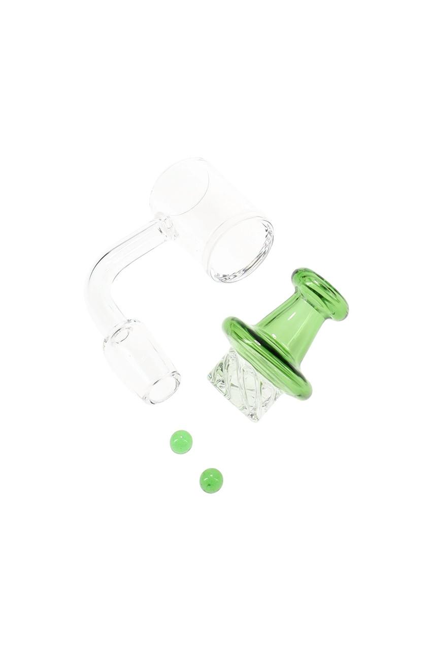 Dab Bangers & Accessories - - 14.5mm Male Domeless Spinner Quartz Banger Nail & Beads $35