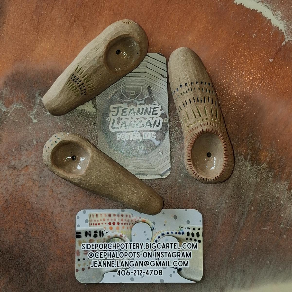 Local Artist - - Handmade Ceramic Hand Pipe $50