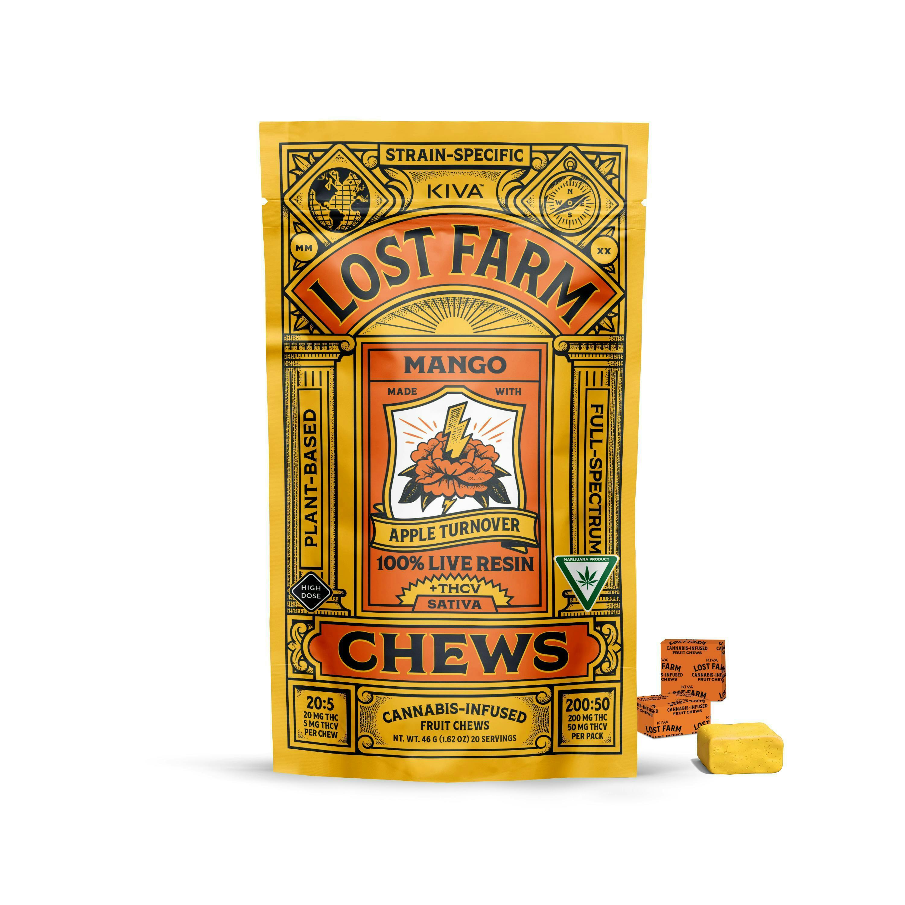 Mango x Apple Turnover | 4:1 THC:THCv Live Resin Chews | 200mg (10pk) cannabis product