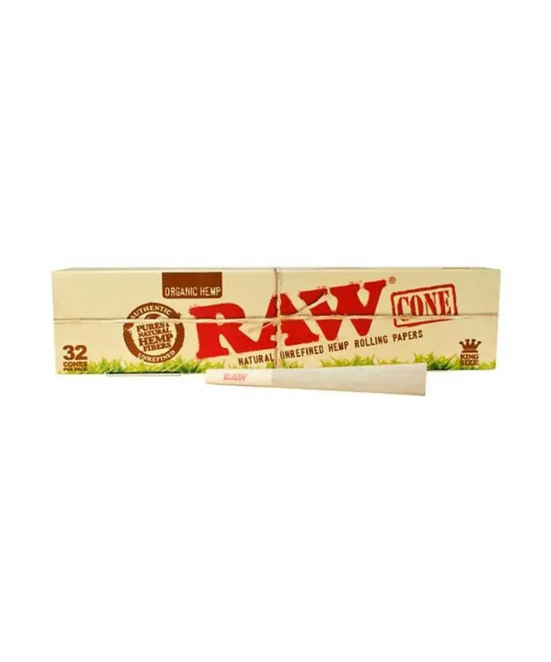 RAW - Organic Hemp 32PK King size Pre-Rolled Cones