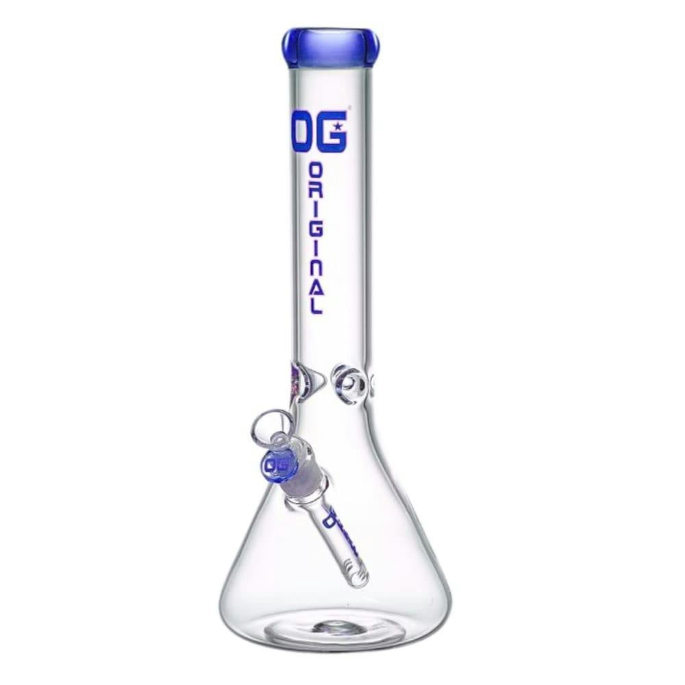 004BL - 14" 5MM OG COLOURED RIM BONG - BLUE