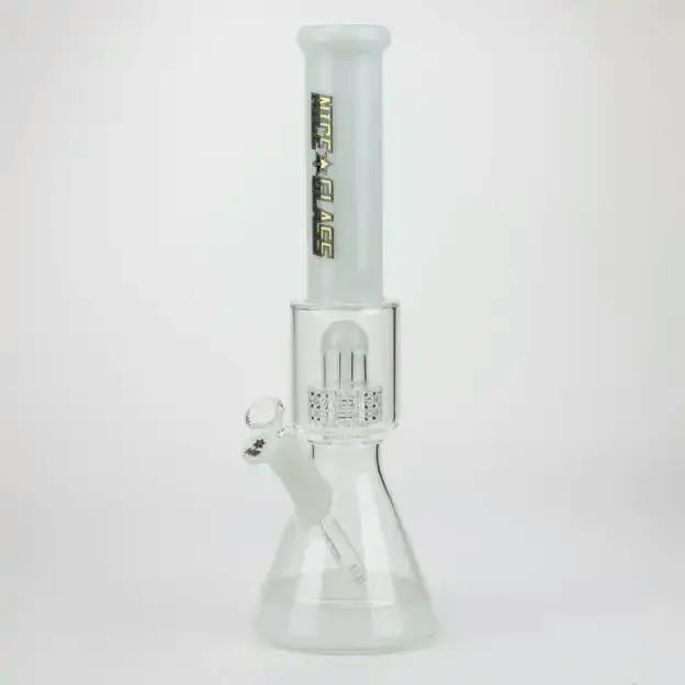 1123W - White 16" Nice Glass 16" Large Stereo Matrix Perc Beaker