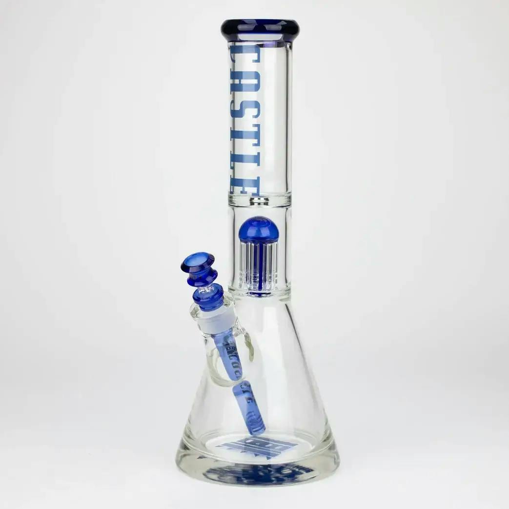 7207 - Castle Glassworks | 14" BLUE 8-arm Beaker Bong