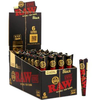 raw black cone 1 1/4 6pk