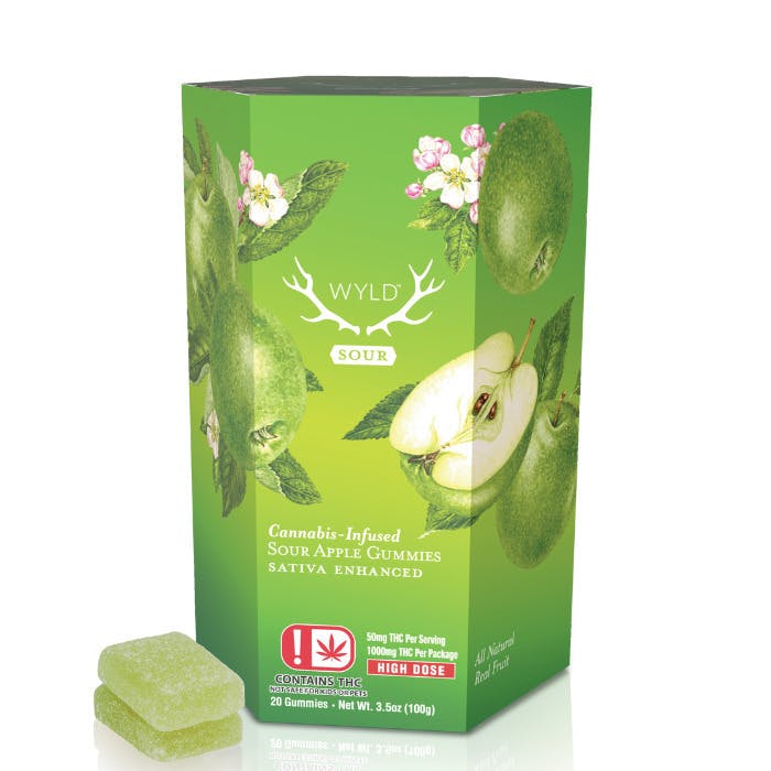 1000mg Sour Apple | Wyld Gummies