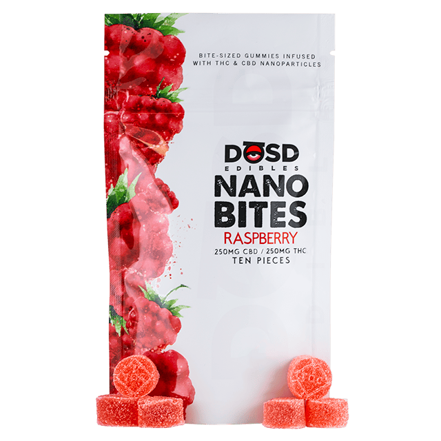 250mg 1:1 Sativa Red Raspberry Gummies | DOSD
