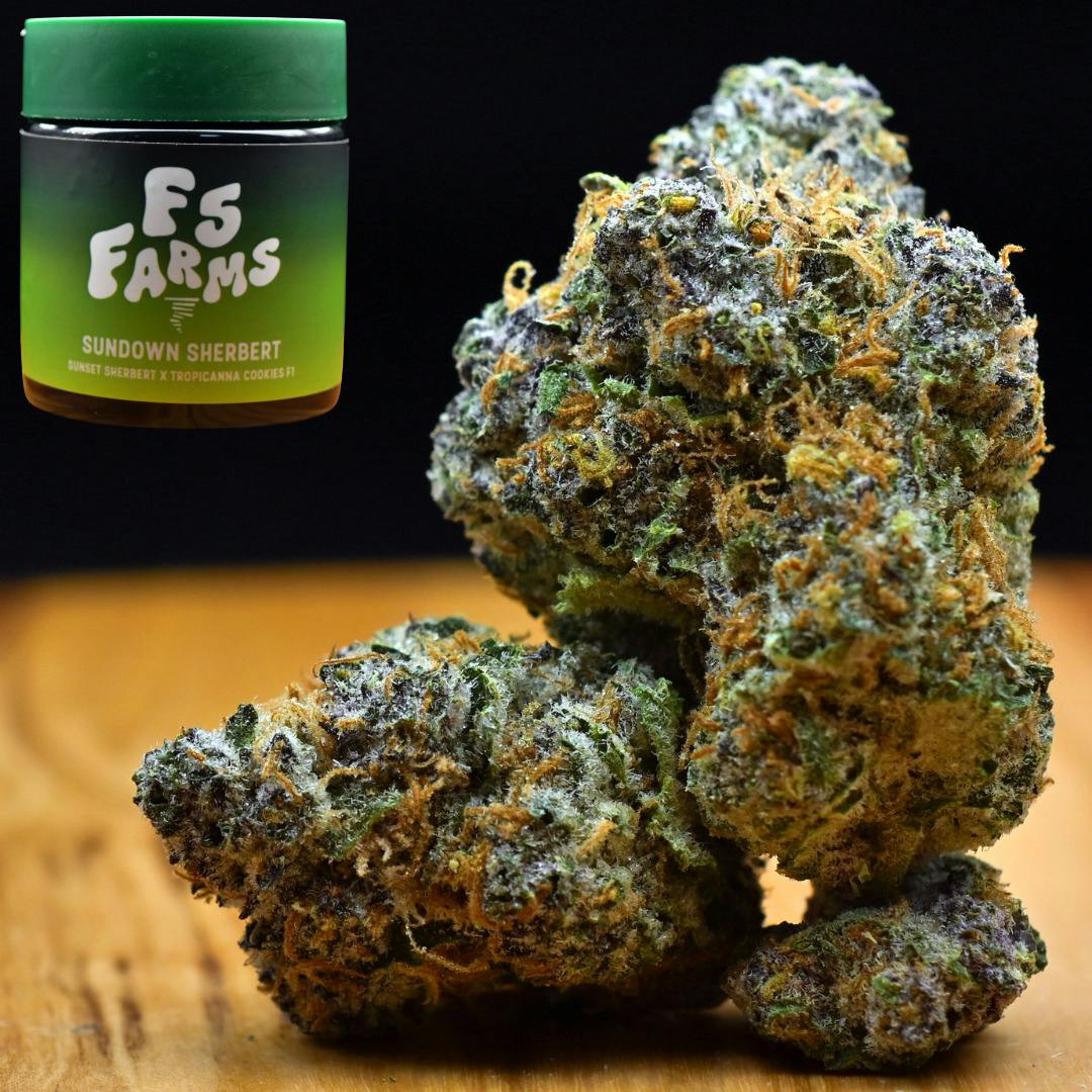 3.5g Sundown Sherbert | Prepack Flower | F5 Farms