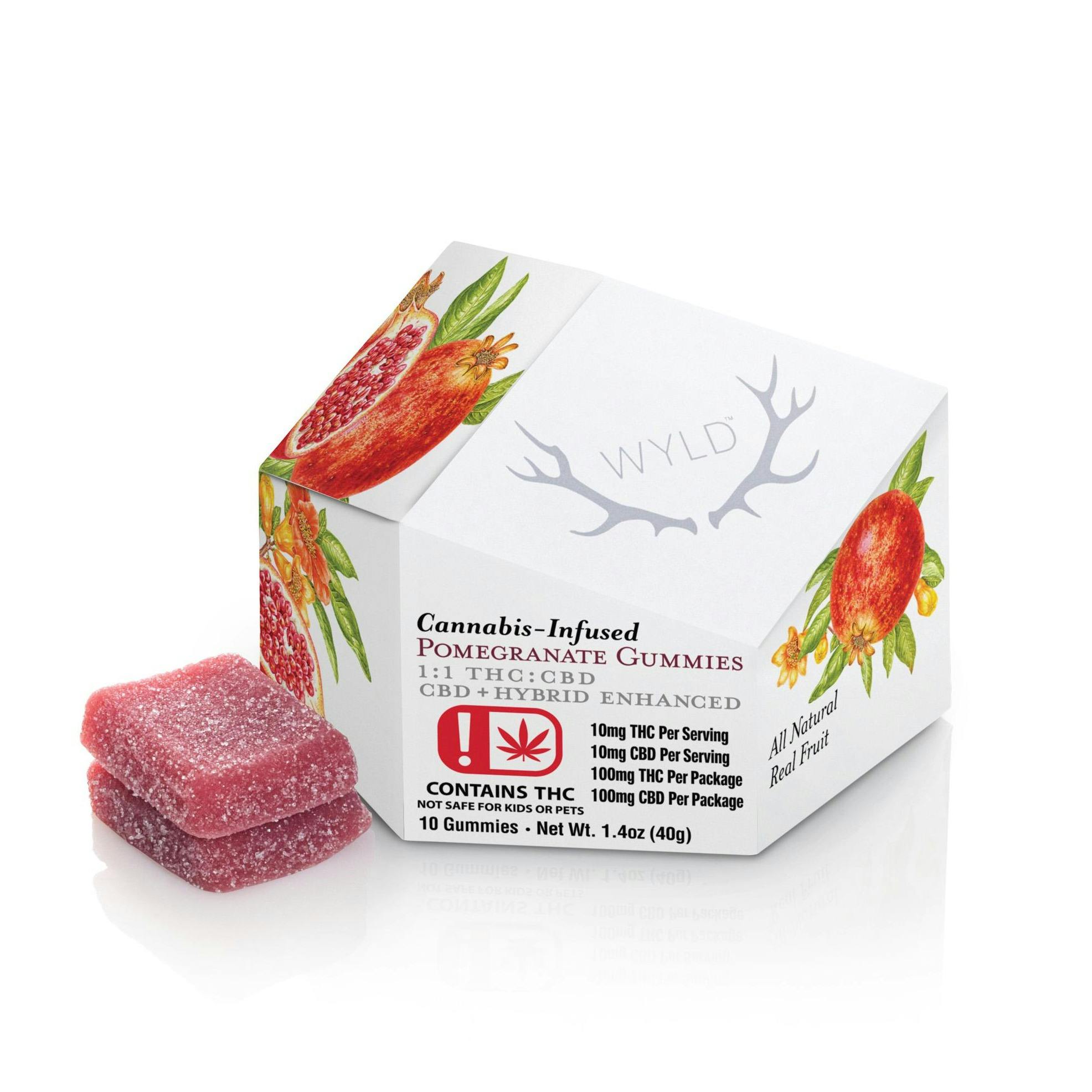 100mg Pomegranate | 1:1 | THC:CBD | Wyld Gummies