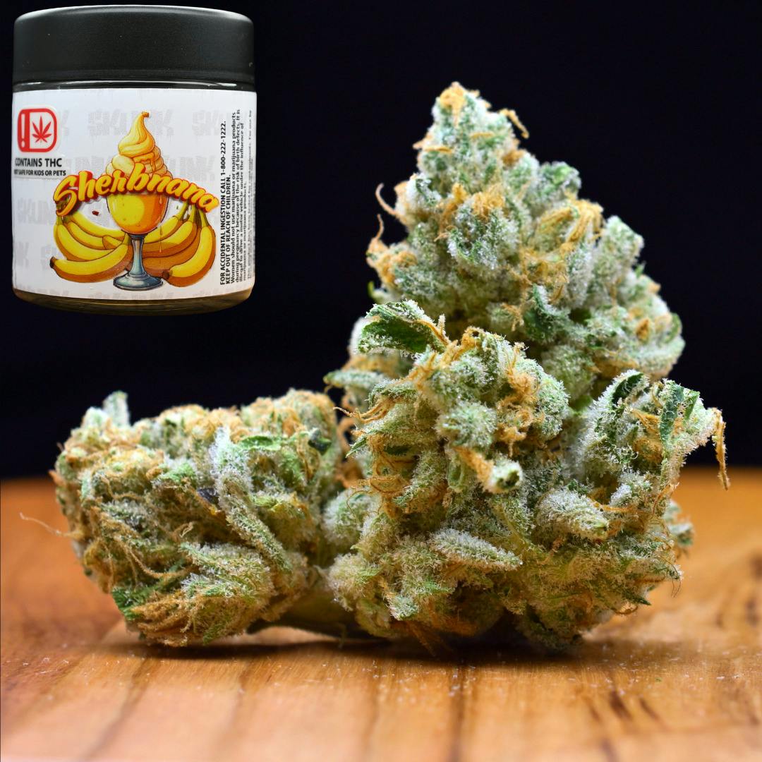 3.5g Sherbnana | Prepack Flower | Skunk