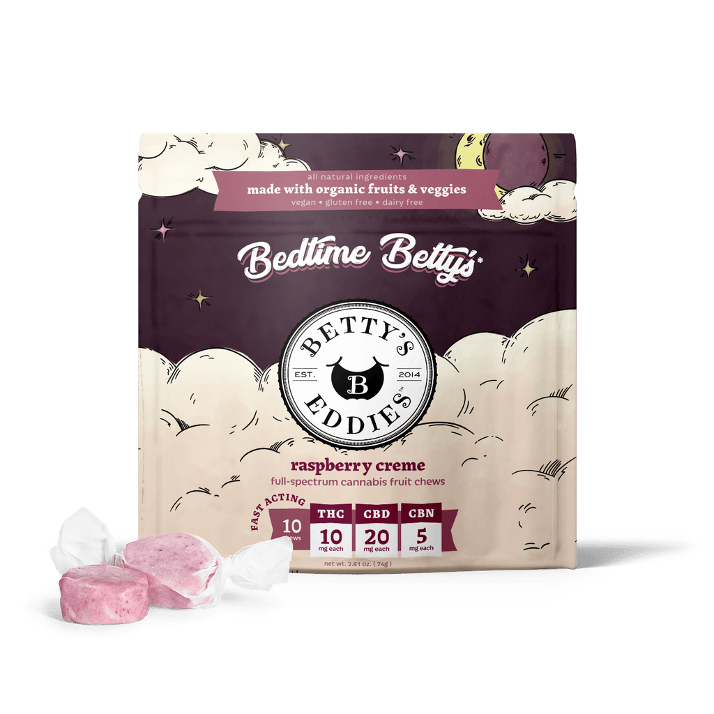 Betty's Eddies Raspberry Creme 1:4:2 CBN:CBD:THC Soft Candy 100mg [10pk] Candy