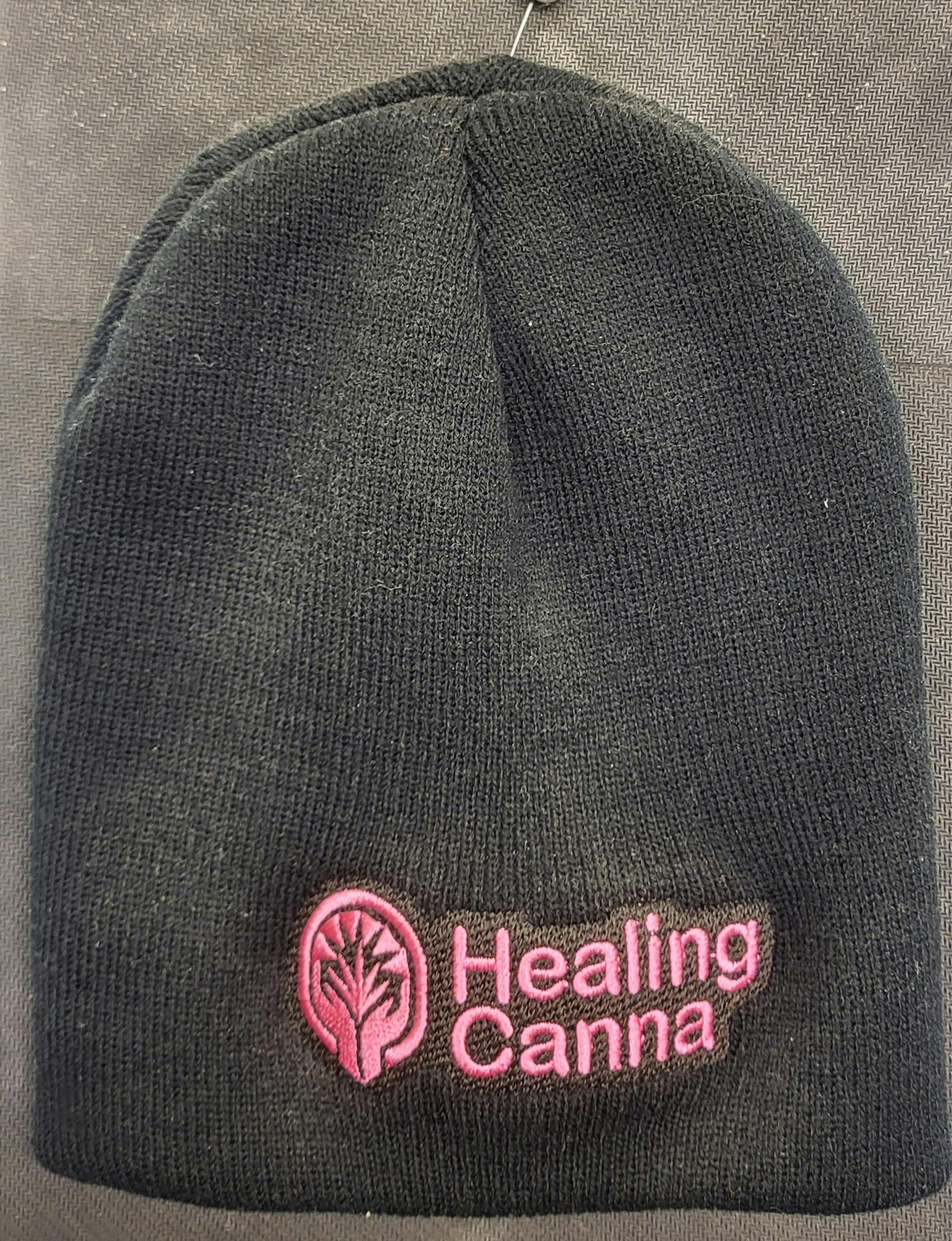 Healing Canna Beanie - Black/Pink