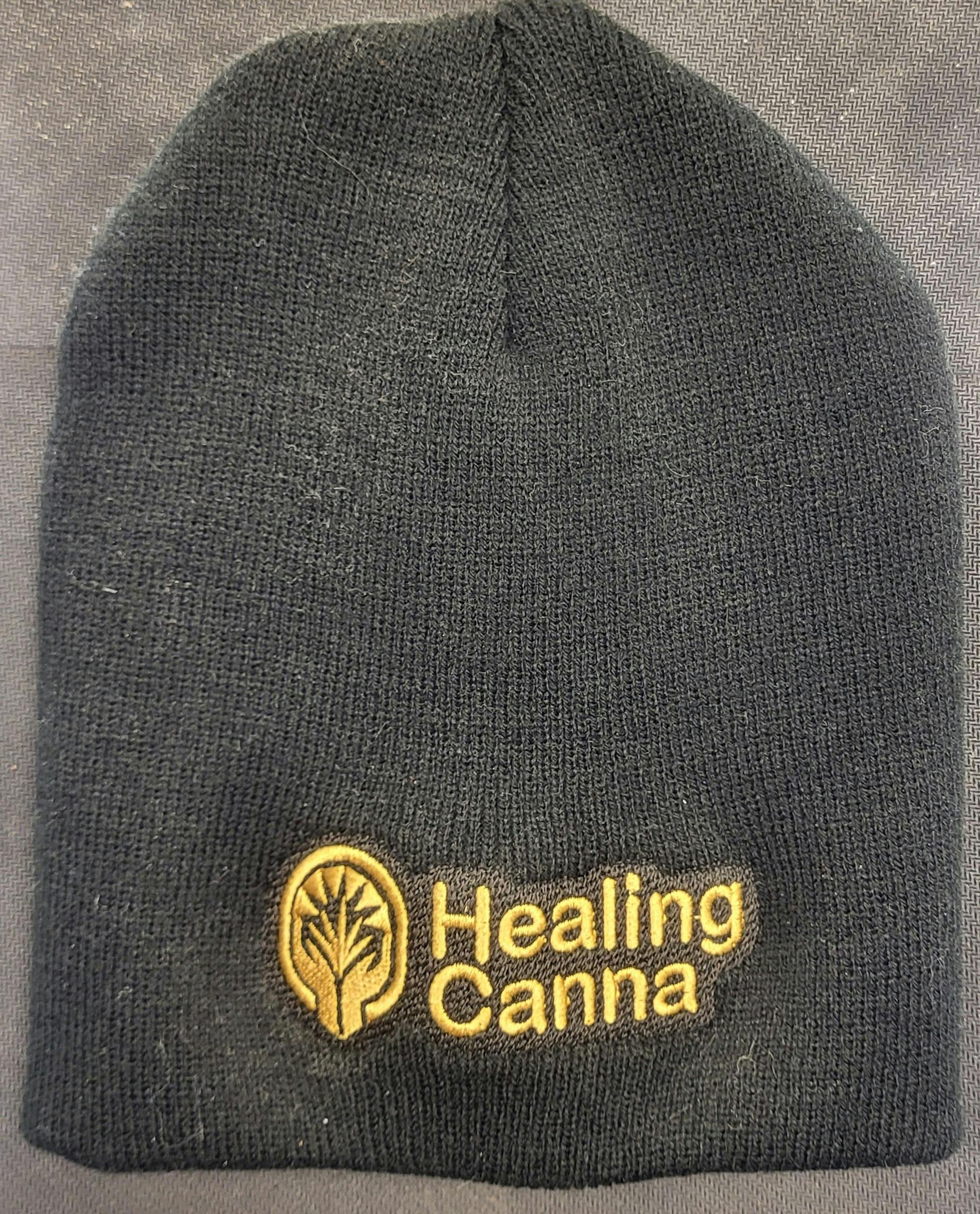 Healing Canna Beanie - Black/Gold