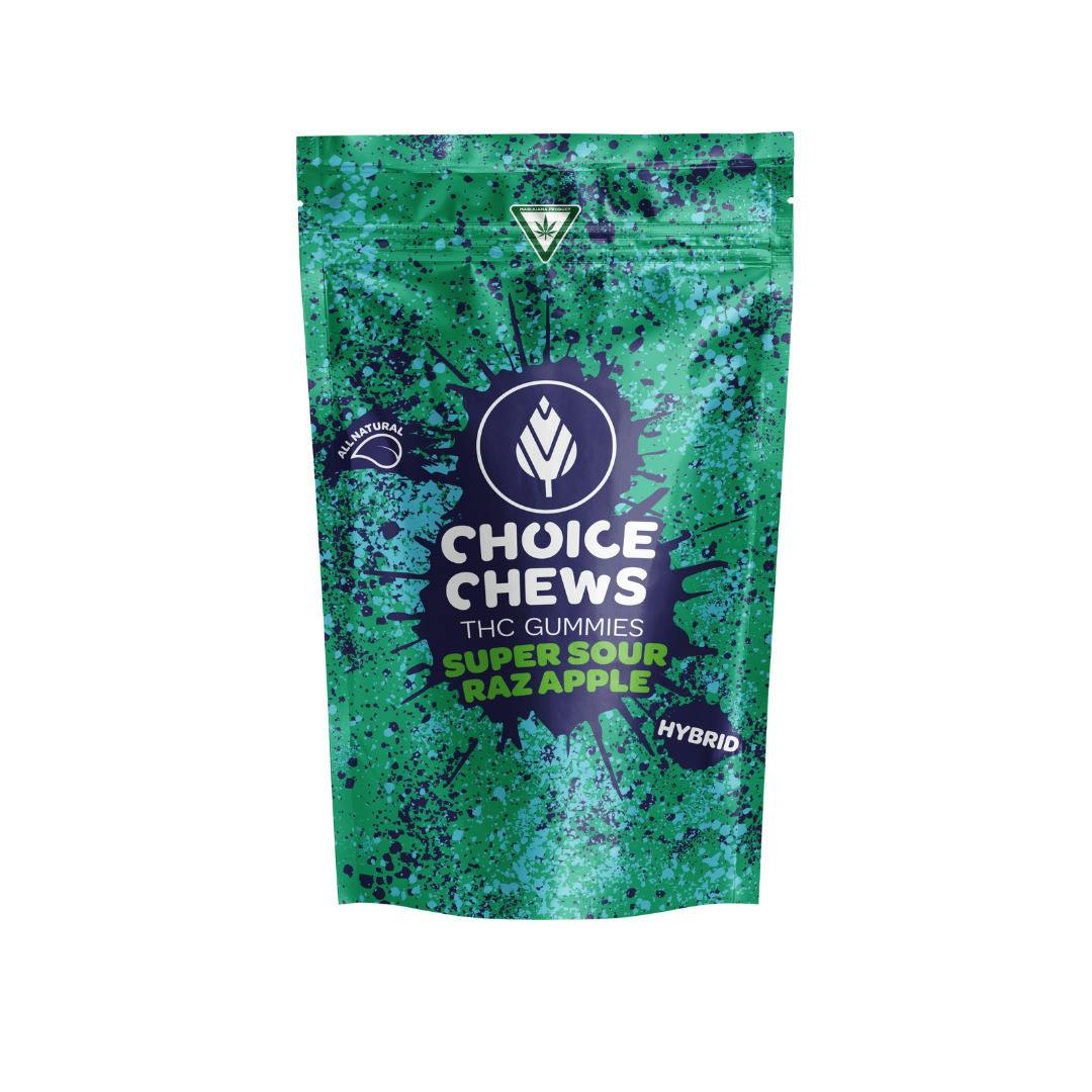 Choice - 200mg Gummies - Super Sour Raz Apple (Hybrid)