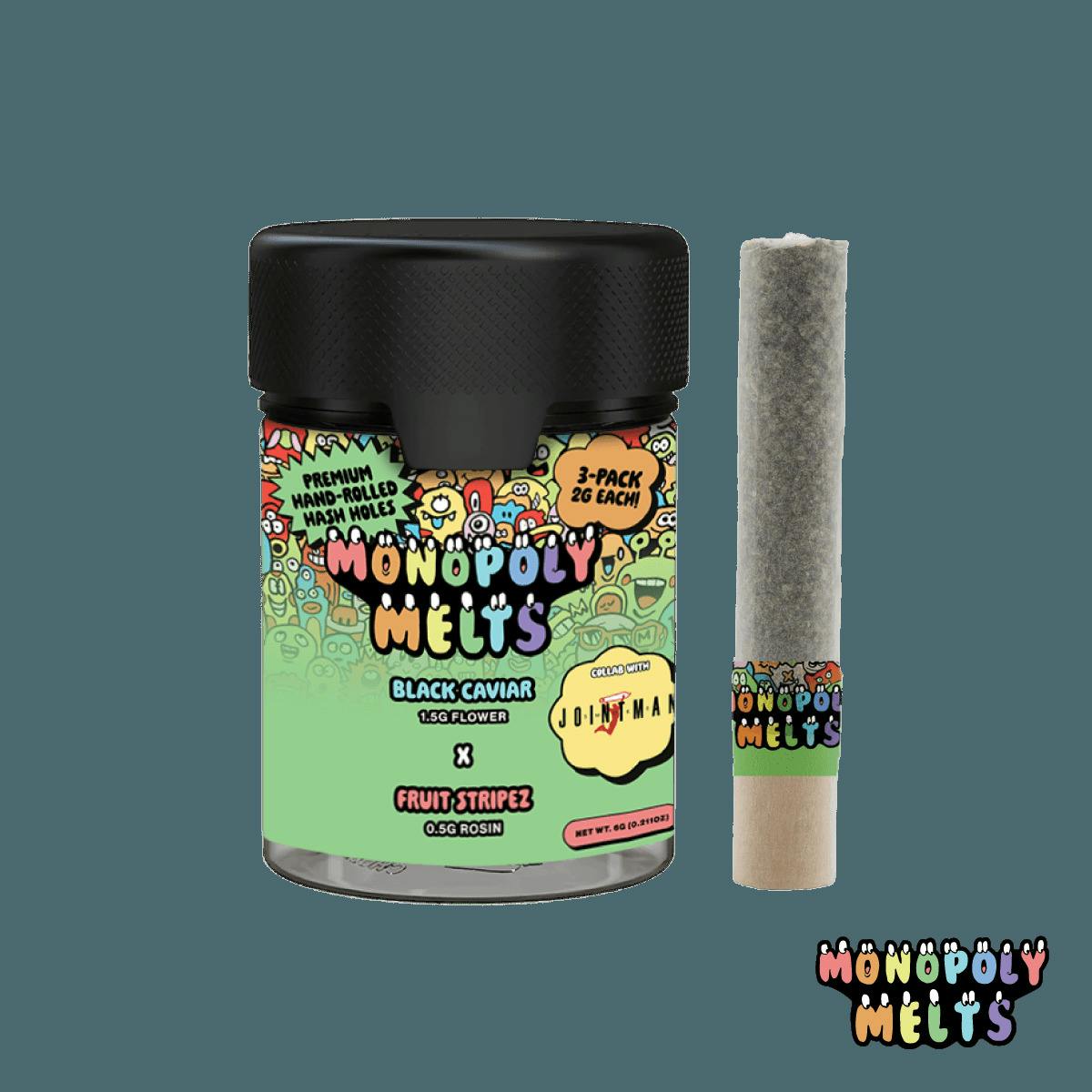 Monopoly Melts x GT x Jointman - 2g x 3pk Donuts - Black Caviar x Fruit Stripez