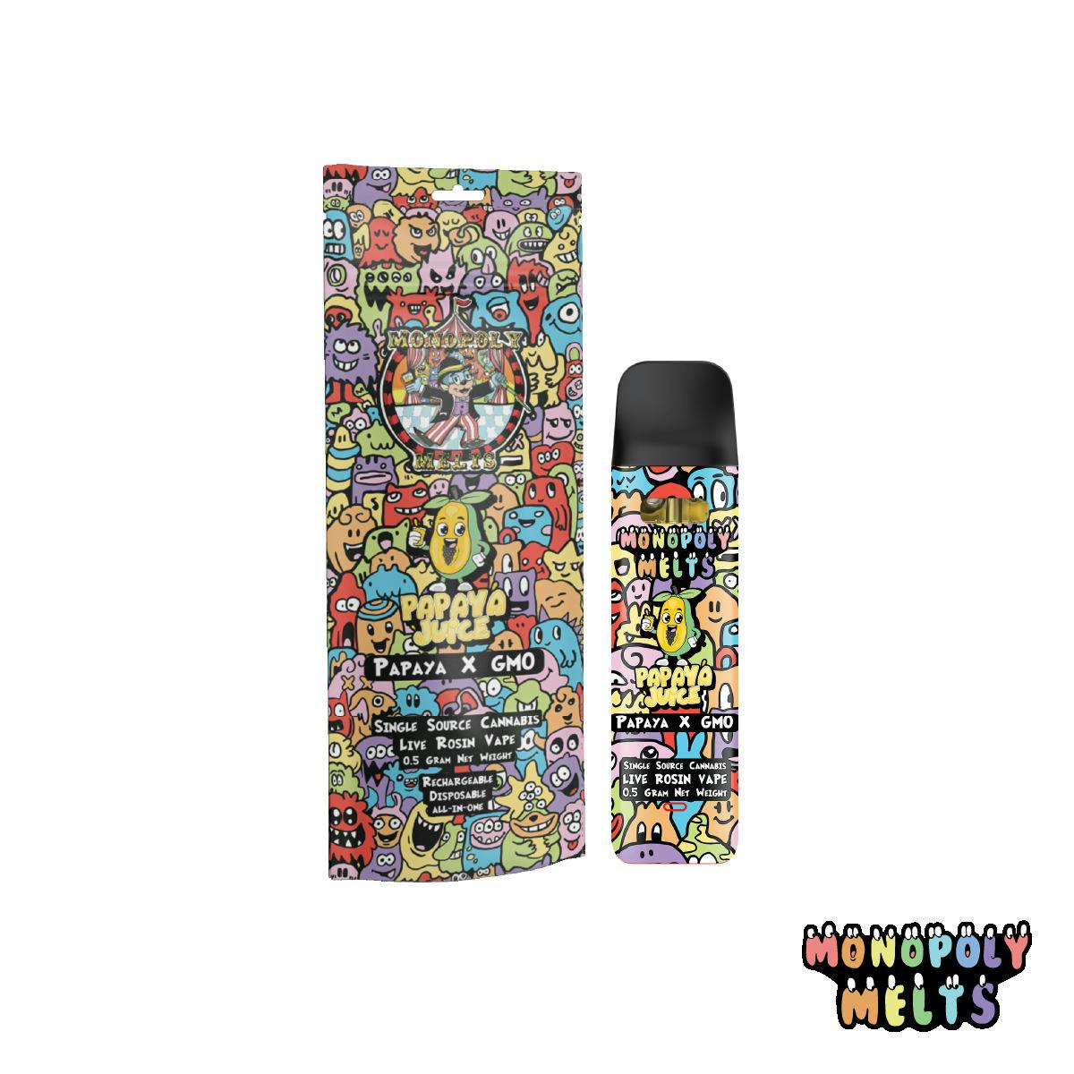 Monopoly Melts - 0.5g Live Rosin Disposable Vape - Papaya Juice