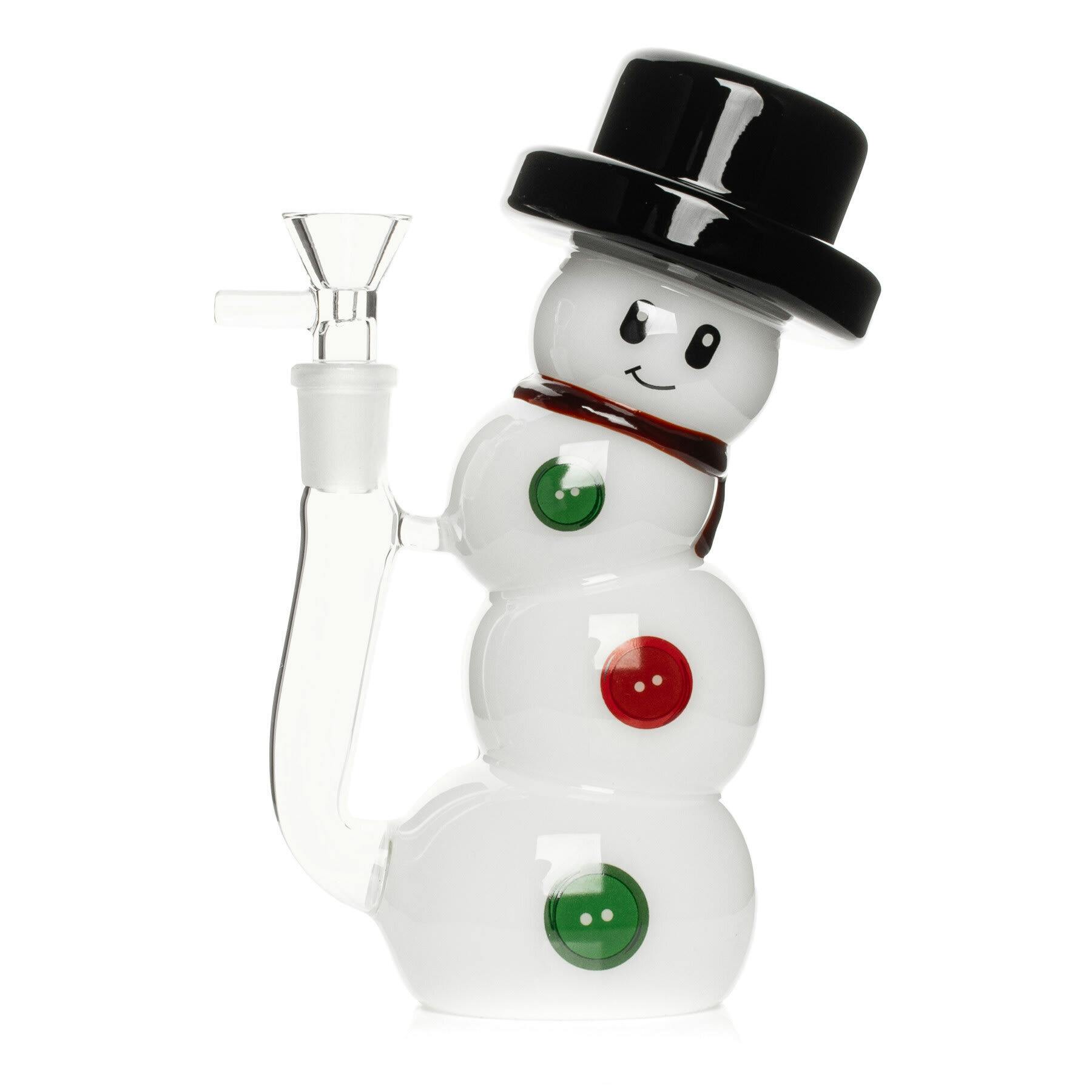 Red Eye Glass 7" Snowman Bubbler