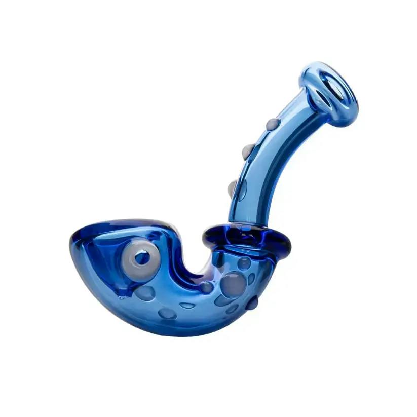 4" Sapphire Blue Knobby Sherlock Hand Pipe