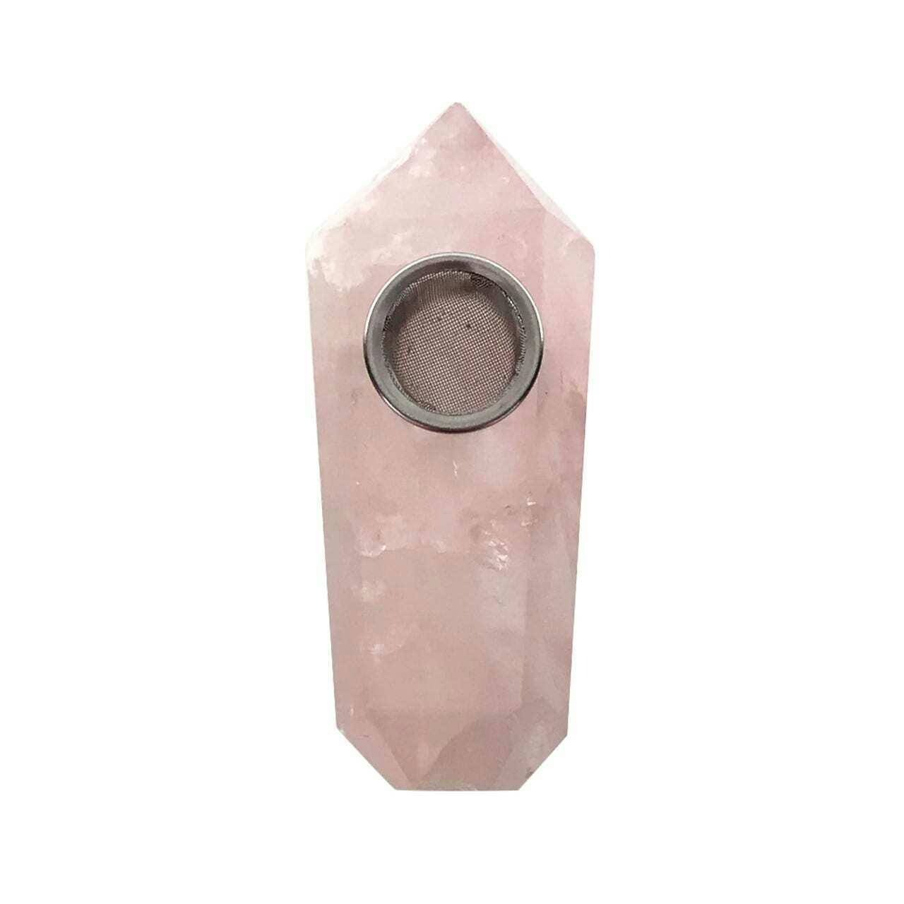 Rose Quart Mini Crystal Pipe