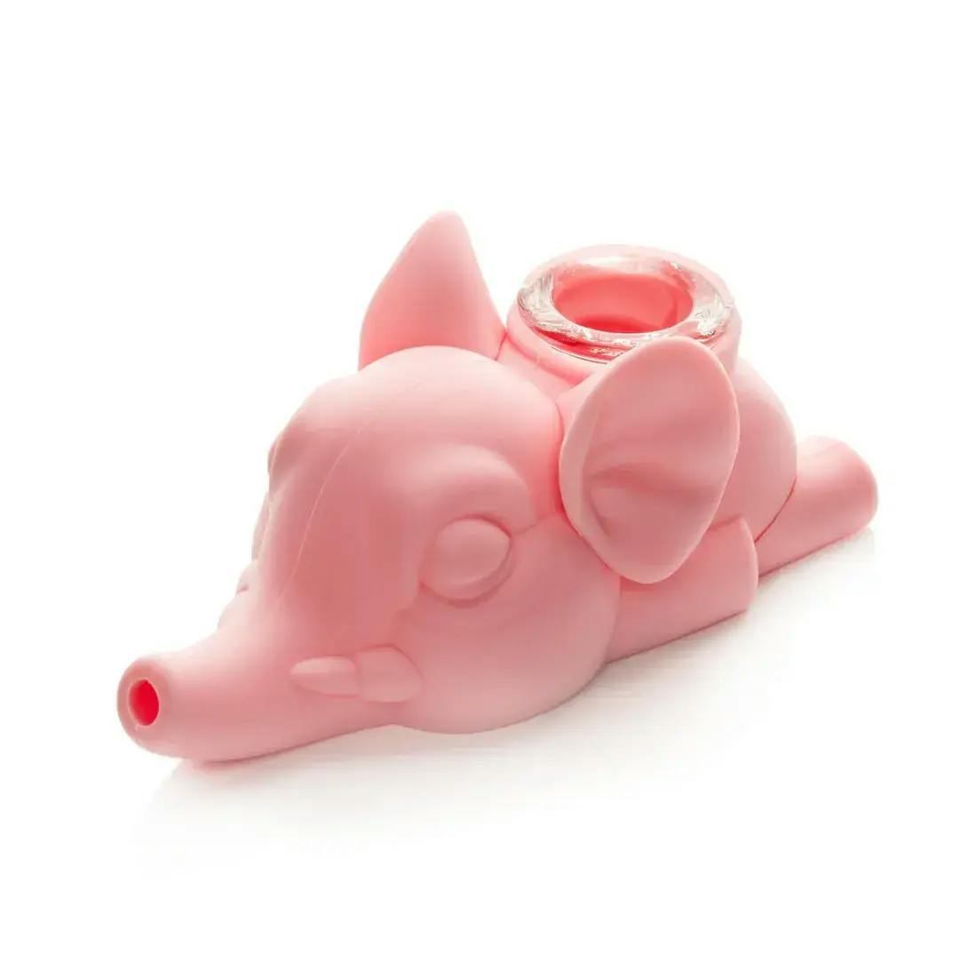 LIT Silicone 4" Elephant Hand Pipe - Pink