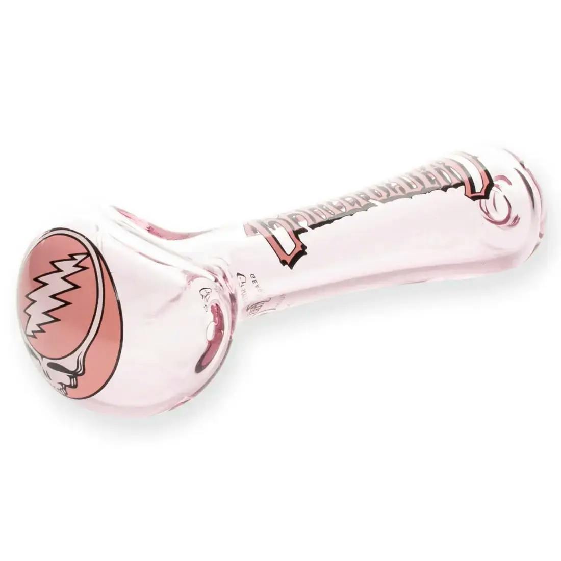 Grateful Dead 4.5" Steal Your Face Spoon Hand Pipe W/Ash Catcher Mouthpiece - Pink