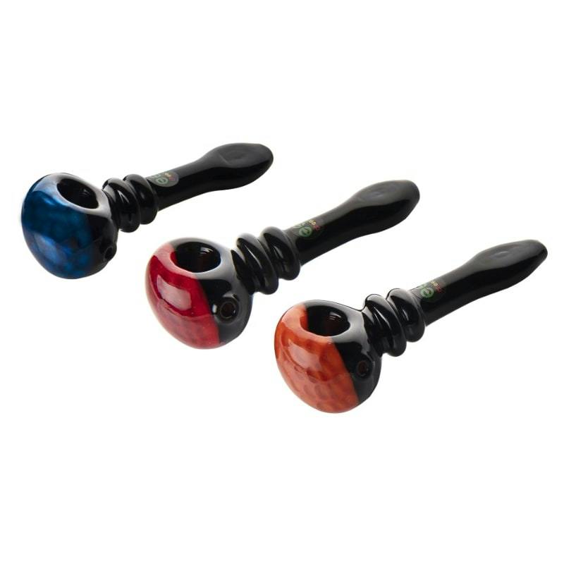 4" Cheech Black Stem Color Ball Glass Handpipe - Assorted Colours