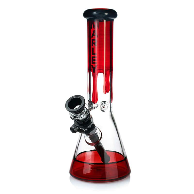 10" 5mm Marley Drip Crown Beaker - Red