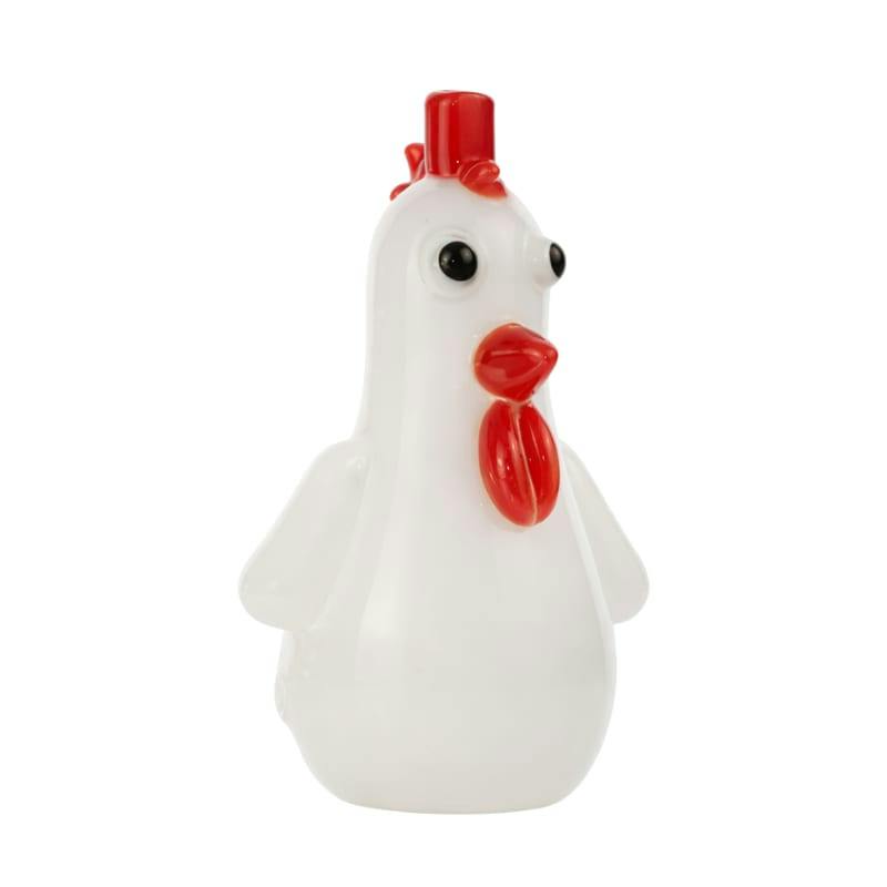 4" Arsenal Cluck Squad Glass Hand Pipe - White