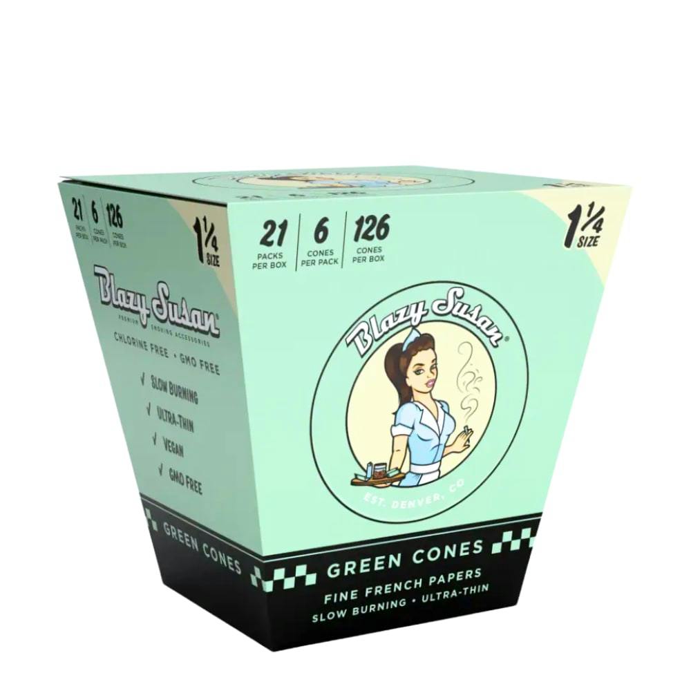 Blazy Susan Green 1.25 Fine French Pre-Rolled Cones 6pk