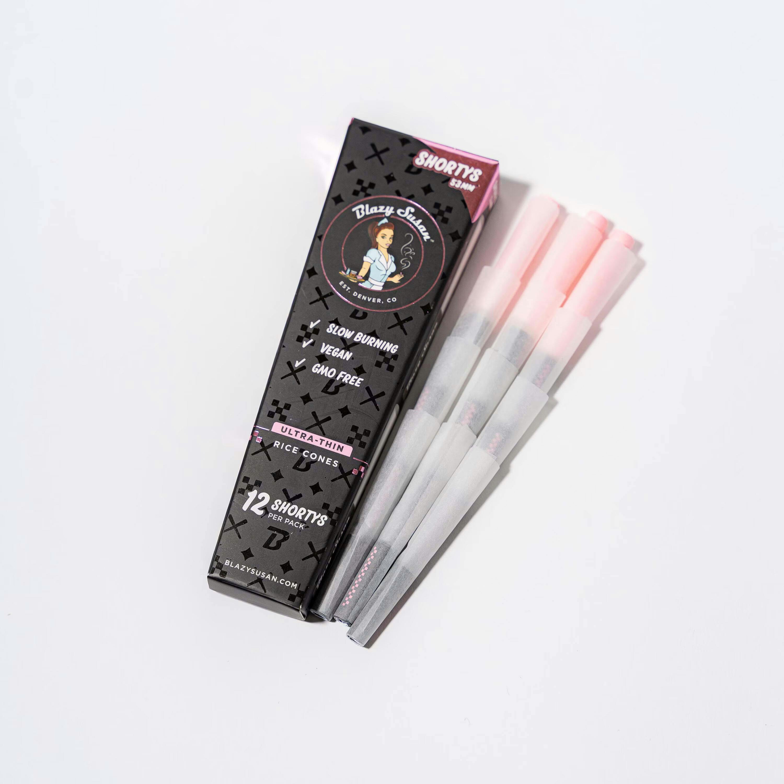 Blazy Susan 53mm Shortys Ultra Thin Rice Pre-rolled Cones