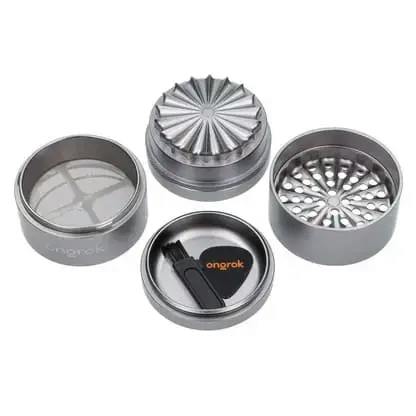 Gun Metal Ongrok 55mm Flower Petal Toothless Grinder 5pc