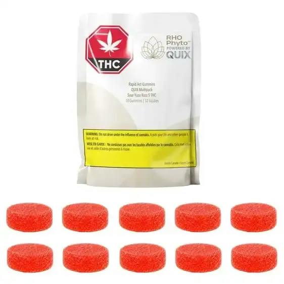 RAPID ACT CHEWS QUIX SOUR YUZU RAZZ 5 THC MULTI - 50