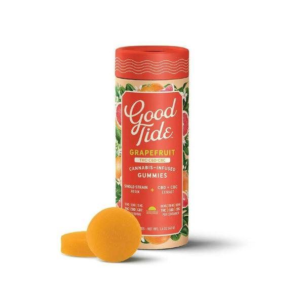 Good Tide Grapefruit Gummies 1:1:1 THC:CBD:CBC