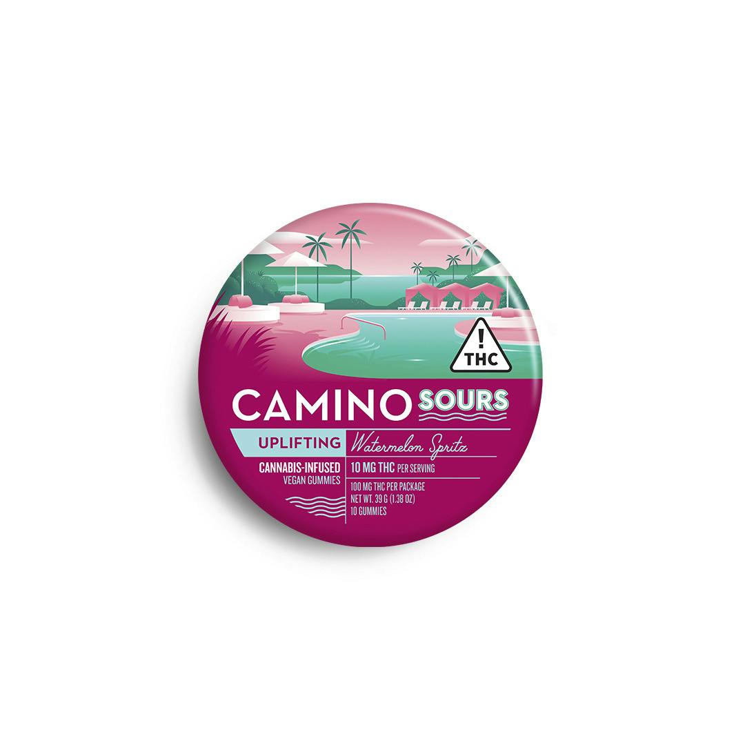 Kiva Camino Sour Watermelon Spritz Gummies
