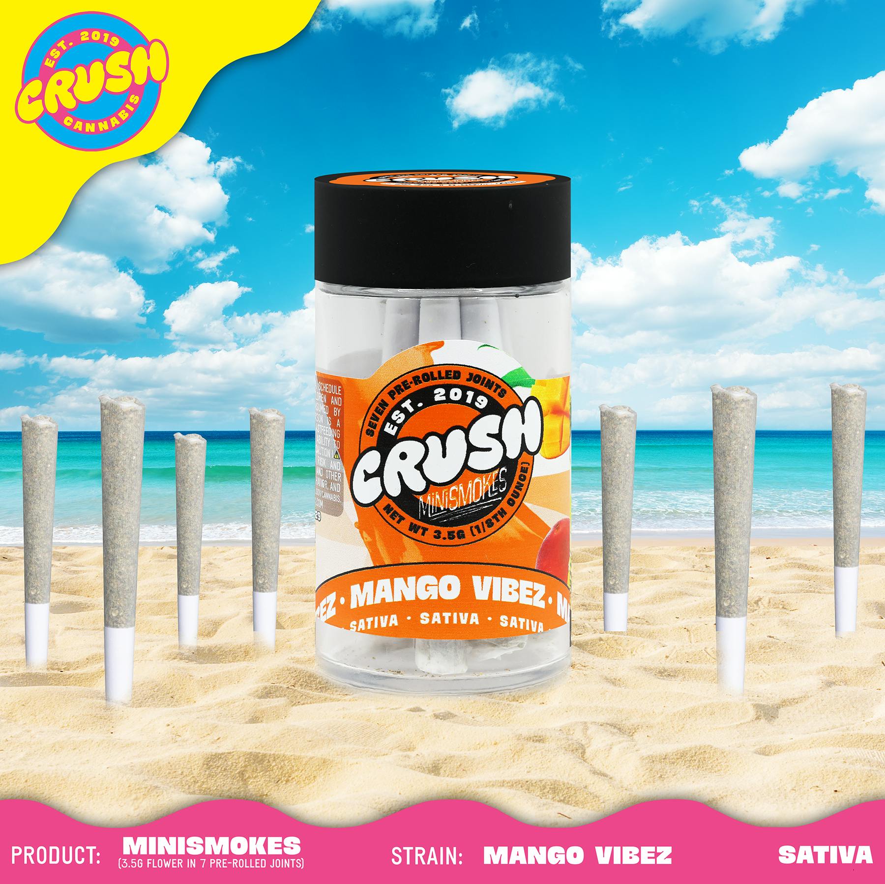 Mango Vibez Sativa Crush Cannabis Mini Smokes - 3.5 g - 7 Pack