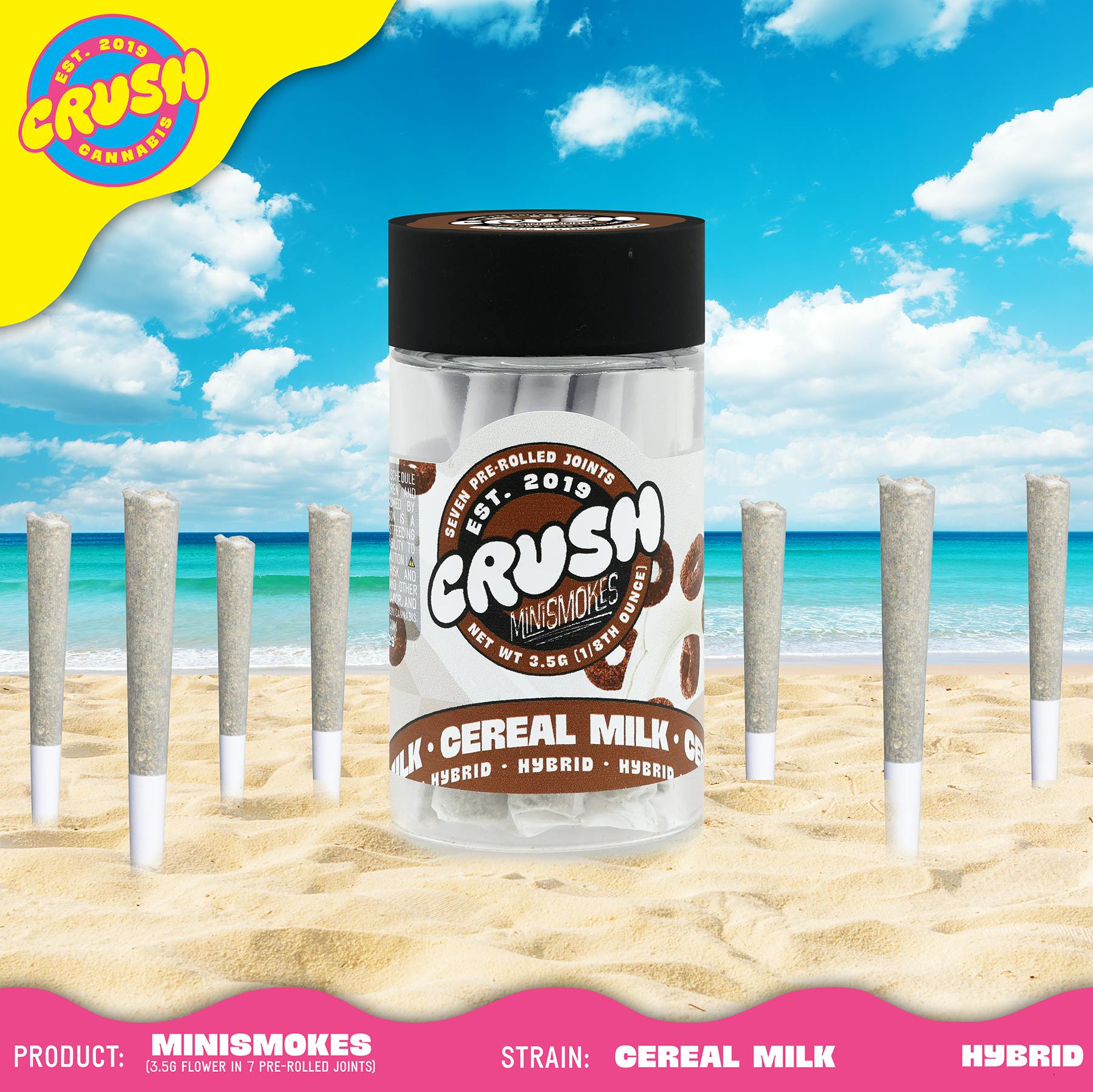 Cereal Milk Hybrid Crush Cannabis Mini Smokes - 7 x pre-rolls - 3.5g - 3.5 g - 7 Pack