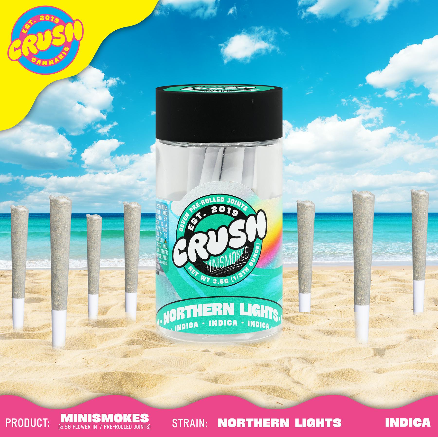 Northern Lights Indica Crush Cannabis Mini Smokes - 7 x pre-rolls - 3.5g - 3.5 g - 7 Pack