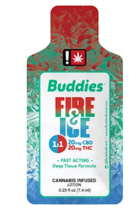 Buddies - Fire and Ice 1:1 CBD/THC Lotion - 0.25oz - 40mg