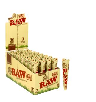 Raw - Organic Hemp - Cones - King Size - 3pk