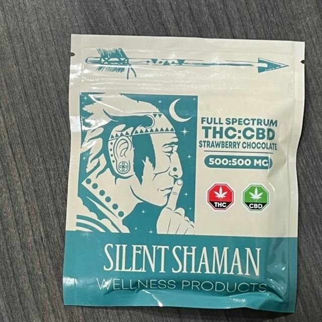 Silent Shaman Strawberry Chocolate 500mg THC /500mg CBD