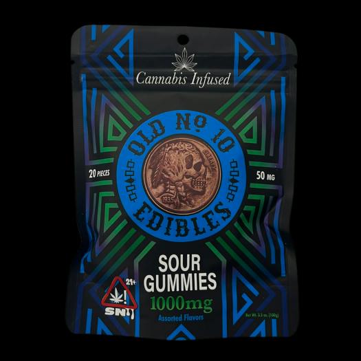 Old No 10 Edibles Sour Gummies 1000mg