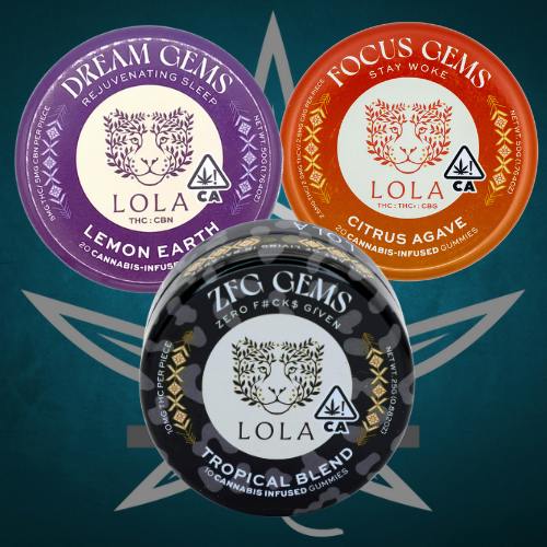 Lola GEMS THC Gummies (2.5mg/5mg/10mg) 100mg Total Package