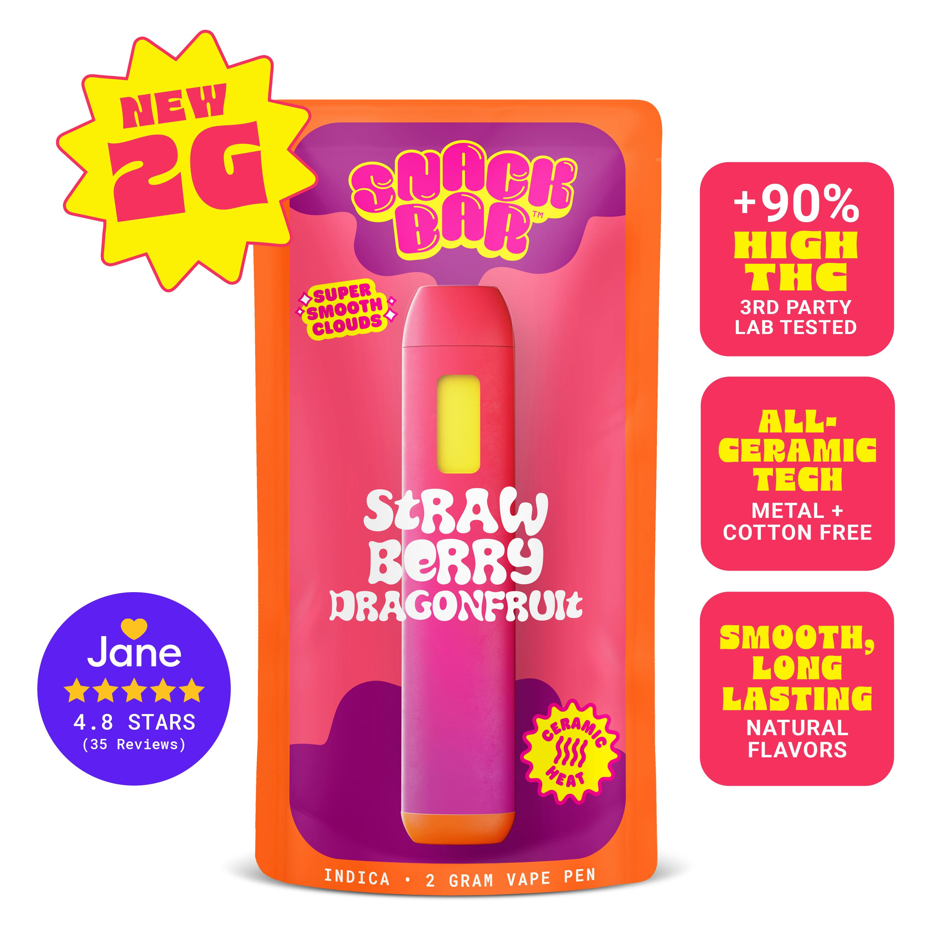Strawberry Dragonfruit [2 Gram] | SNACKBAR - High Potency Ready-to-Use Vape