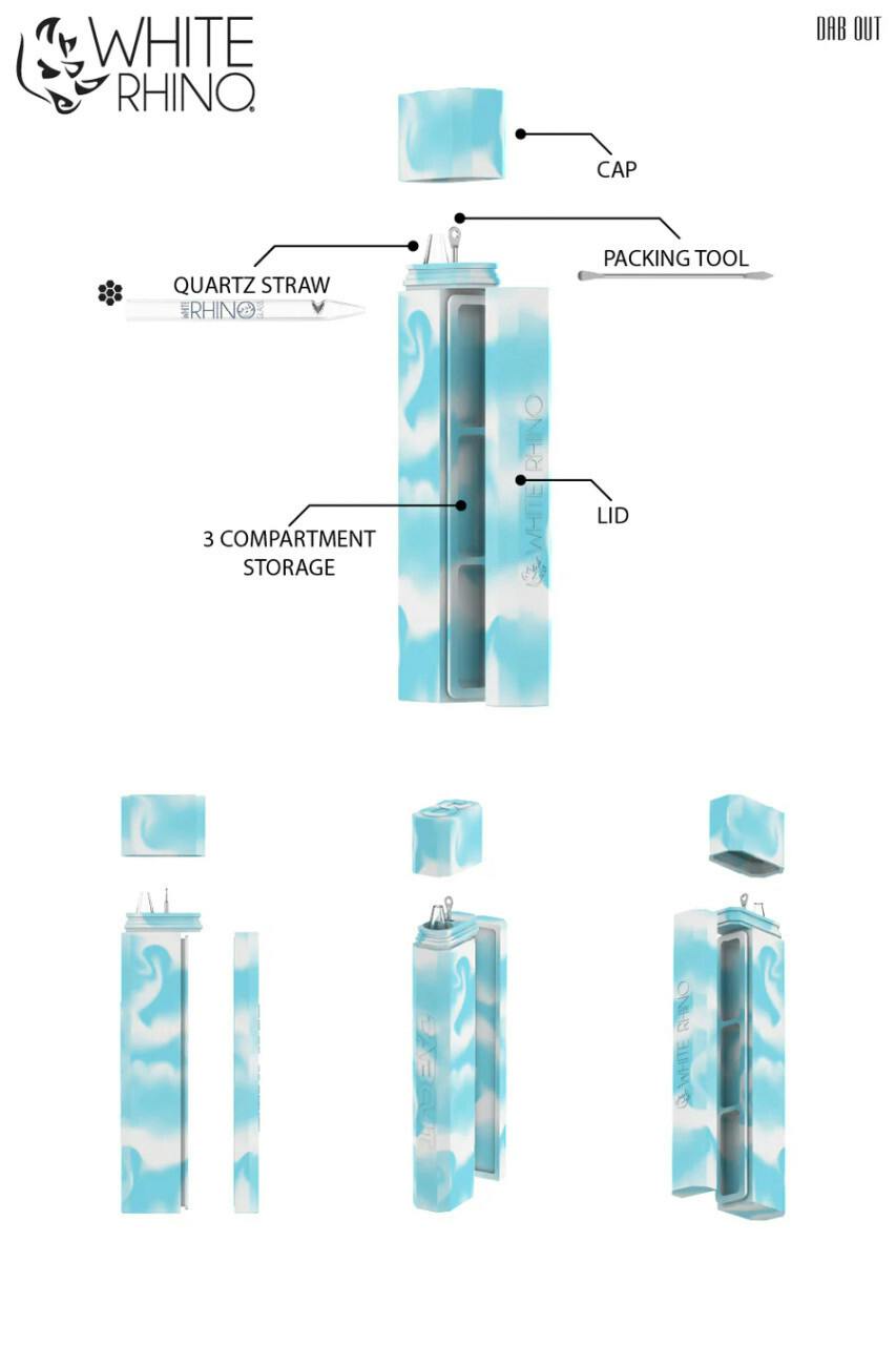 Dab Out Original w/ Pyrex Straw | White Rhino - Dab Kit